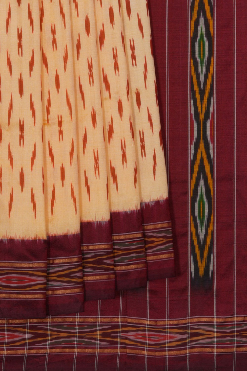 Image of Pochampally-Silk Cream Saree